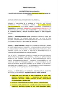 Acta Constitutiva Sociedad Cooperativa